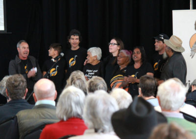 Mob singing at the Ravensthorpe Wildflower Festival presentation